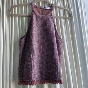 Zara - size small - pink/blue/white thread tank top